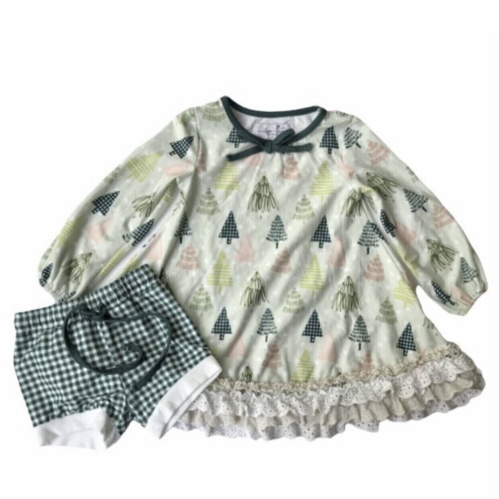 Love & Grow Christmas Trees Nightgown Set Size 3T